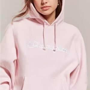 🎀 HVN x Champion light pink gingham logo hoodie